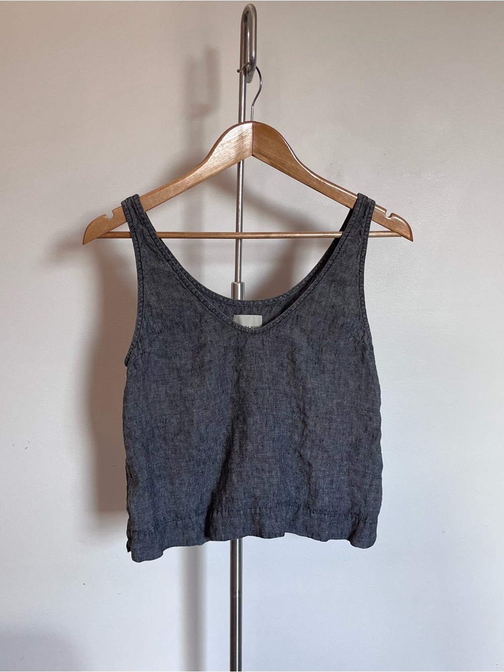 Grey Washed Linen Tank Top - Picture 8 of 8